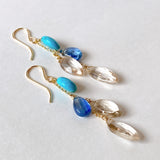 Sleeping Beauty Turquoise, Kyanite and Topaz Earrings