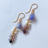 Hackmanite and spinel earrings☆Purple