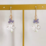 Flower crystal and tanzanite bouquet earrings