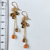 Mandarin garnet and andalusite autumn earrings