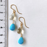 Sleeping Beauty Turquoise and Ceylon Moonstone Earrings