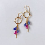 ruby and tanzanite ring earrings