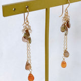 Mandarin garnet and andalusite autumn earrings