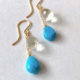 Sleeping Beauty Turquoise and Ceylon Moonstone Earrings