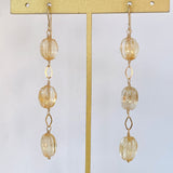 citrine long earrings