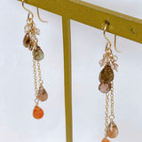 Mandarin garnet and andalusite autumn earrings