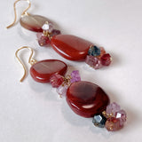 Andesine and spinel double earrings