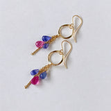 ruby and tanzanite ring earrings