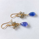 tanzanite and labradorite earrings