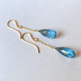 Simple London blue topaz earrings