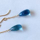 Simple London blue topaz earrings