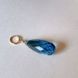 Large London blue topaz pendant top